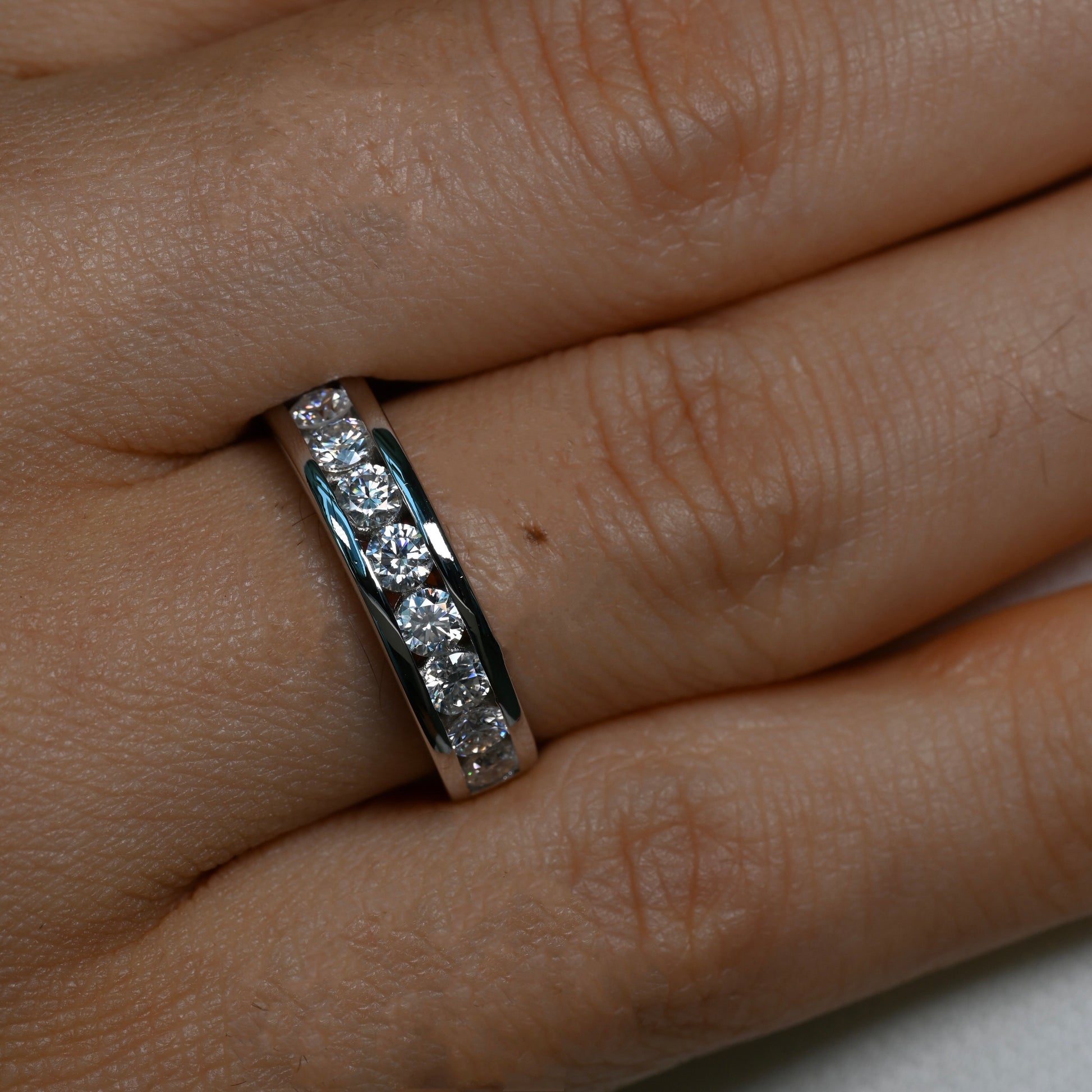 AMARIS 0.1 ct (3 mm) Moissanite Band in Sterling Silver