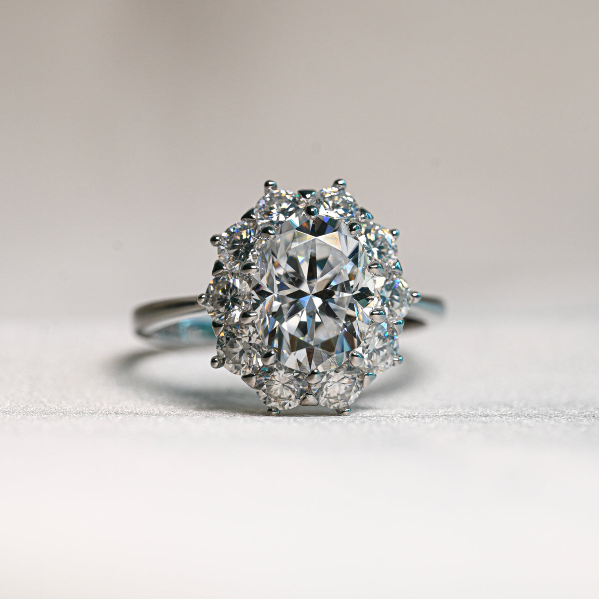 ROSALIE 2 Carat Oval Moissanite Ring Set in Sterling Silver