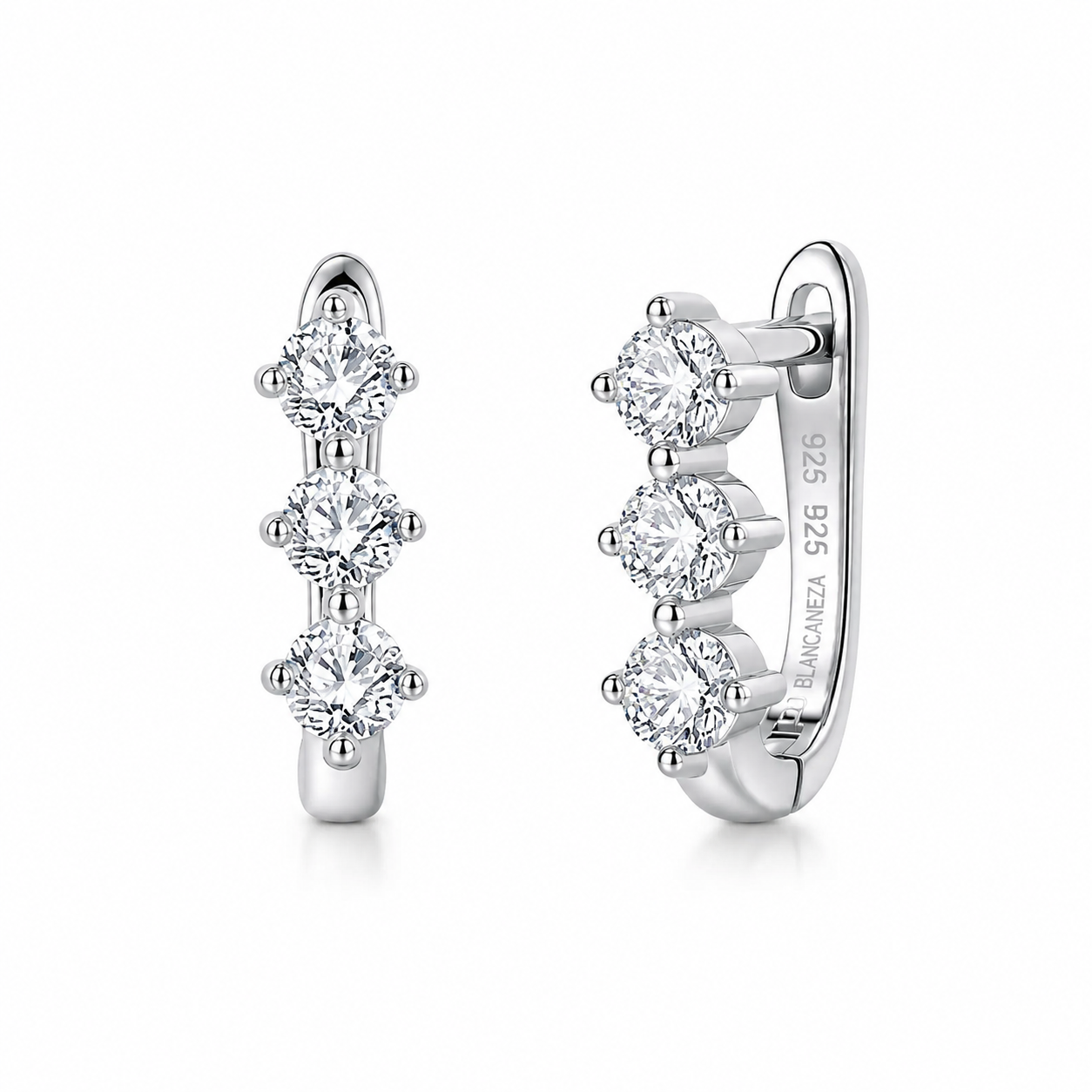 HADARA Round Cut Moissanite Stud Earrings – 0.1 Carat Each (3mm)