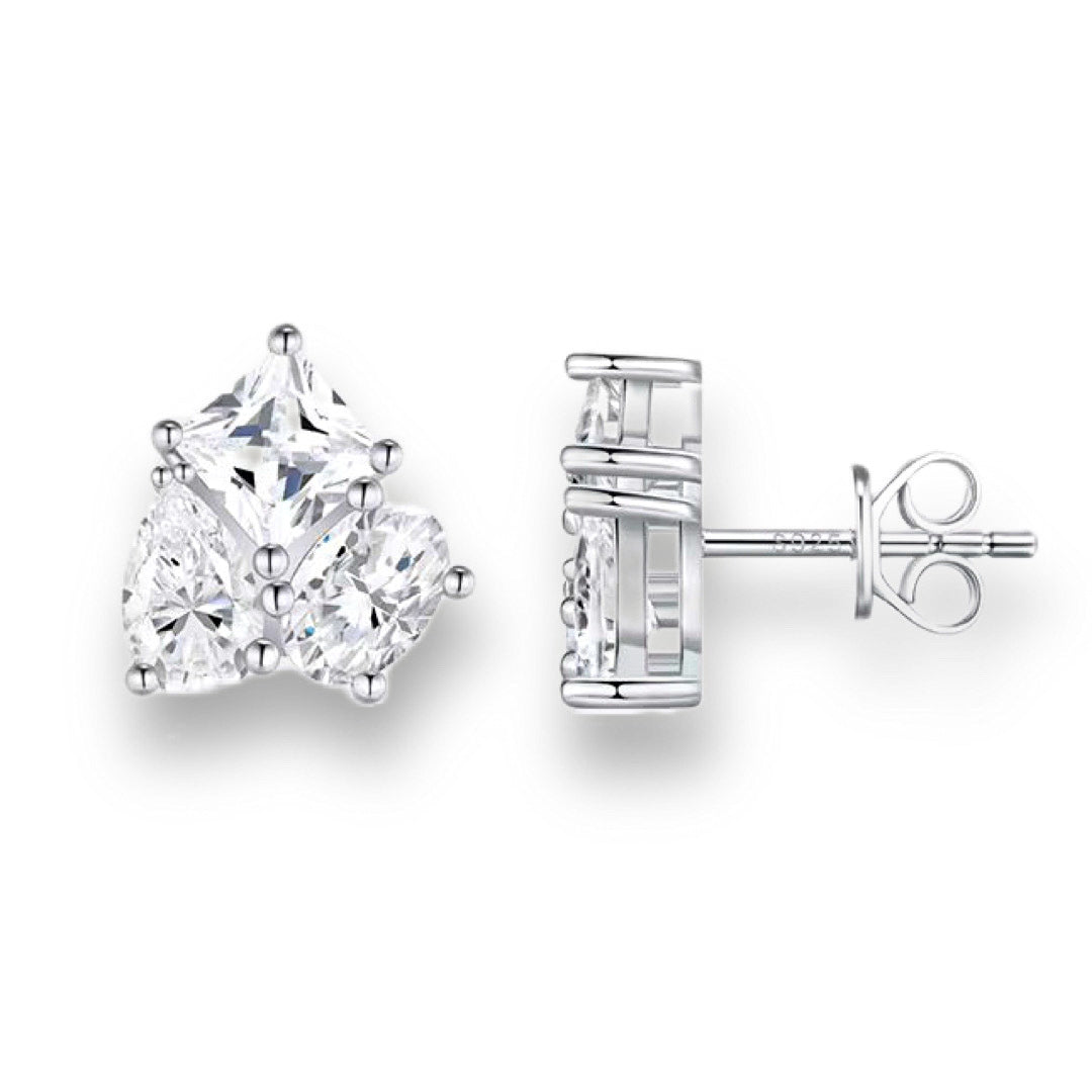 LAVINIA Moissanite Earrings - Oval cut, Princess cut & Pear cut