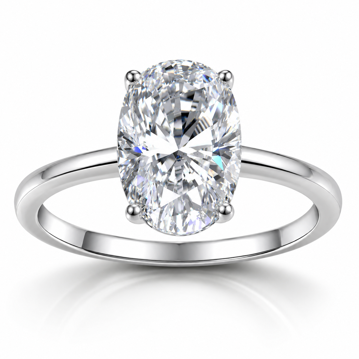 MARIBEL 4.5 Carat Oval-Cut Moissanite Ring in Sterling Silver