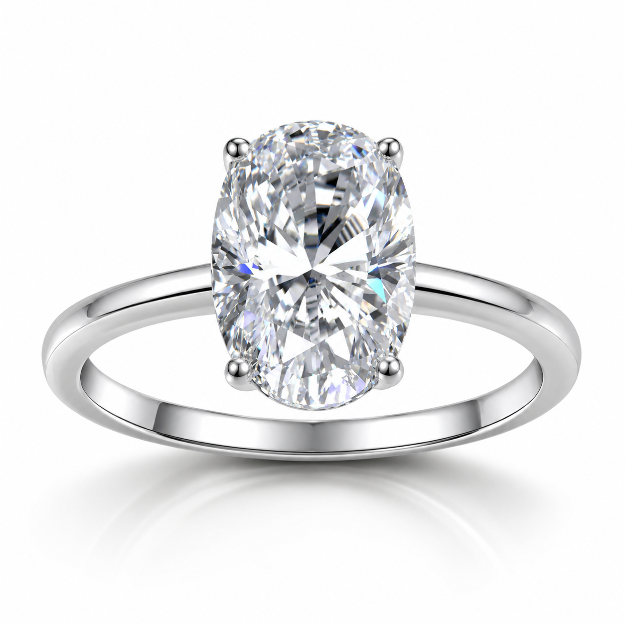 MARIBEL 4.5 Carat Oval-Cut Moissanite Ring in Sterling Silver