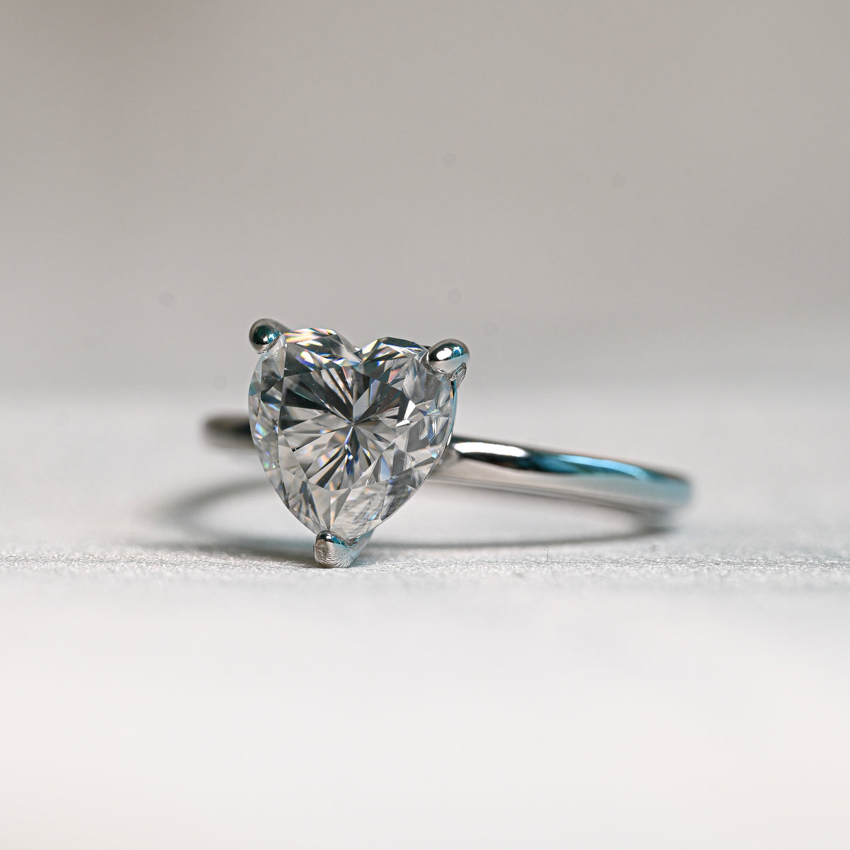 HEART 2 Carat Heart-cut Moissanite Ring in Sterling Silver