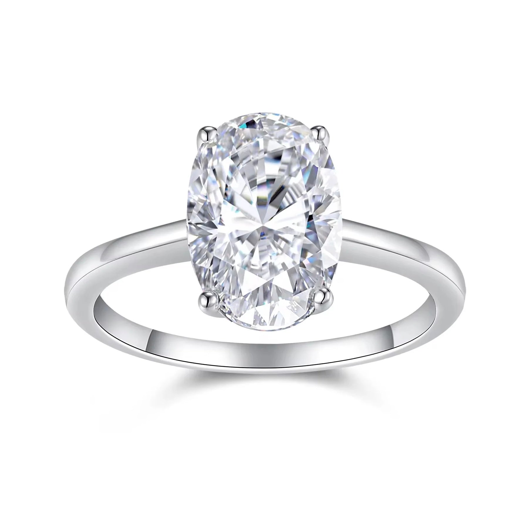 MARIBEL 4.5 Carat Oval-Cut Moissanite Ring in Sterling Silver