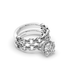 Ring Set simulated diamond crafted in sterling silver 18k white gold rhodium plated, sidelong , main stone size 8mm