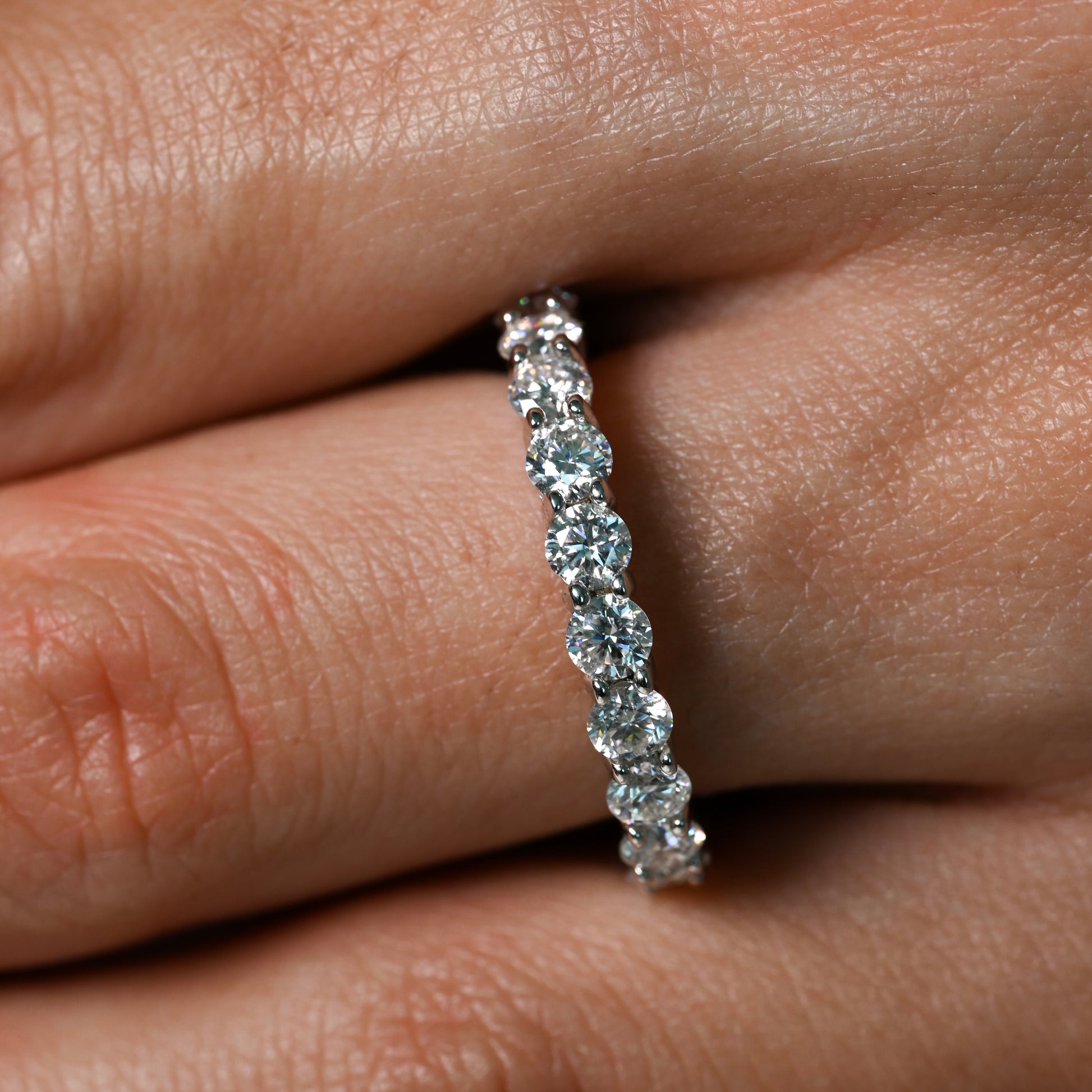 HAIFA 0.1 ct (3 mm) Full-Stone Moissanite Band in Sterling Silver