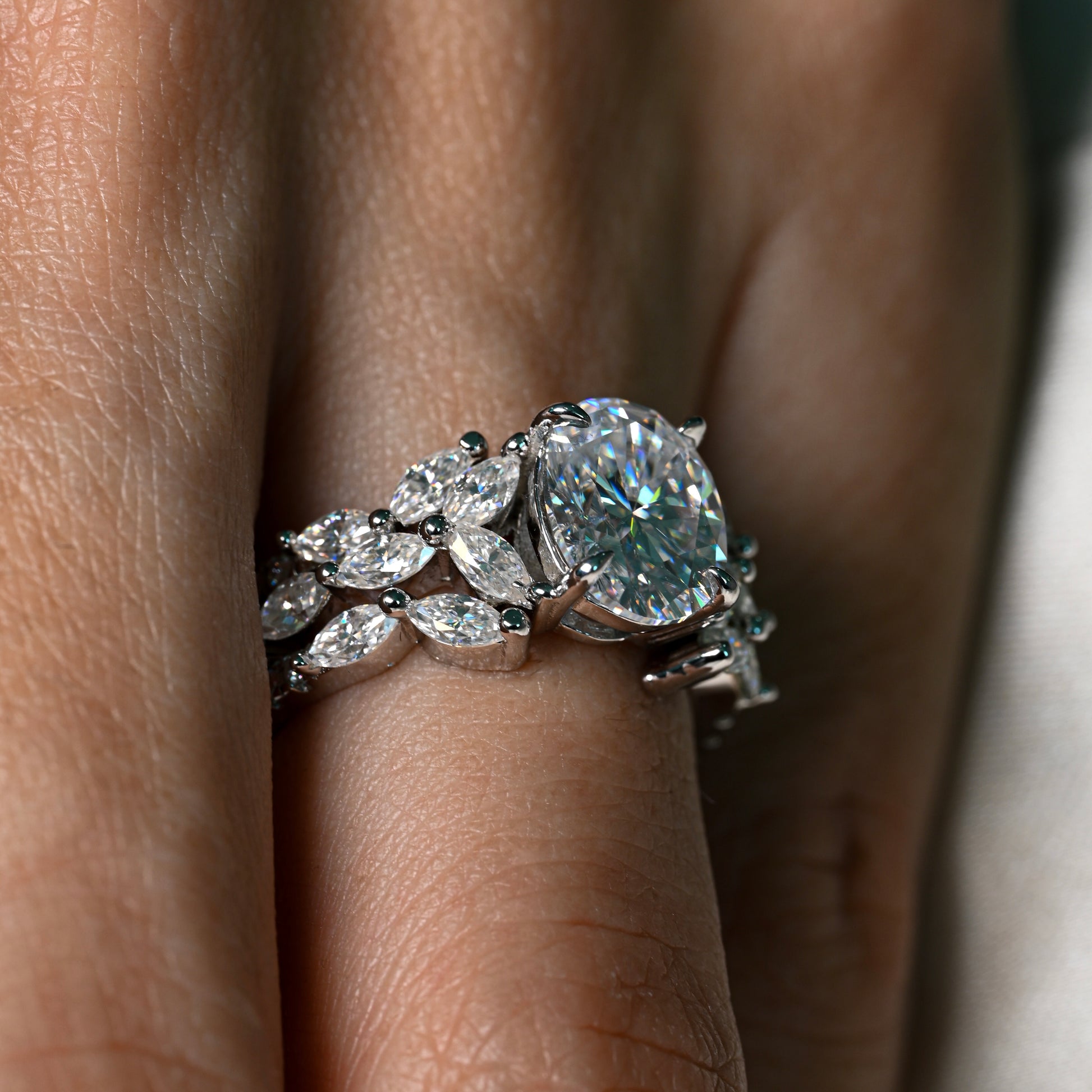 LUCKY 2 Carat Oval Moissanite Ring Set in Sterling Silver