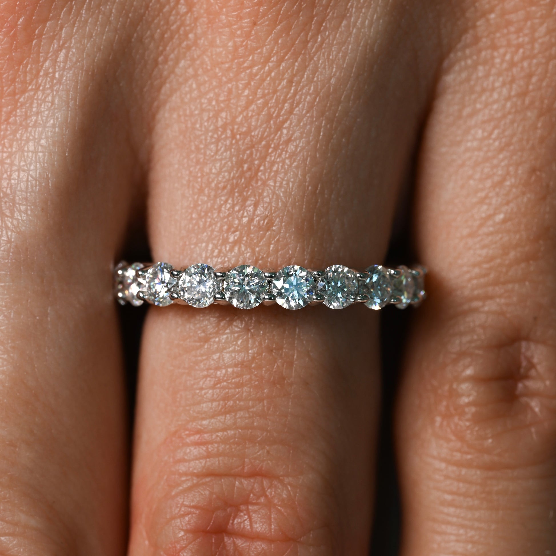 HAIFA 0.1 ct (3 mm) Full-Stone Moissanite Band in Sterling Silver