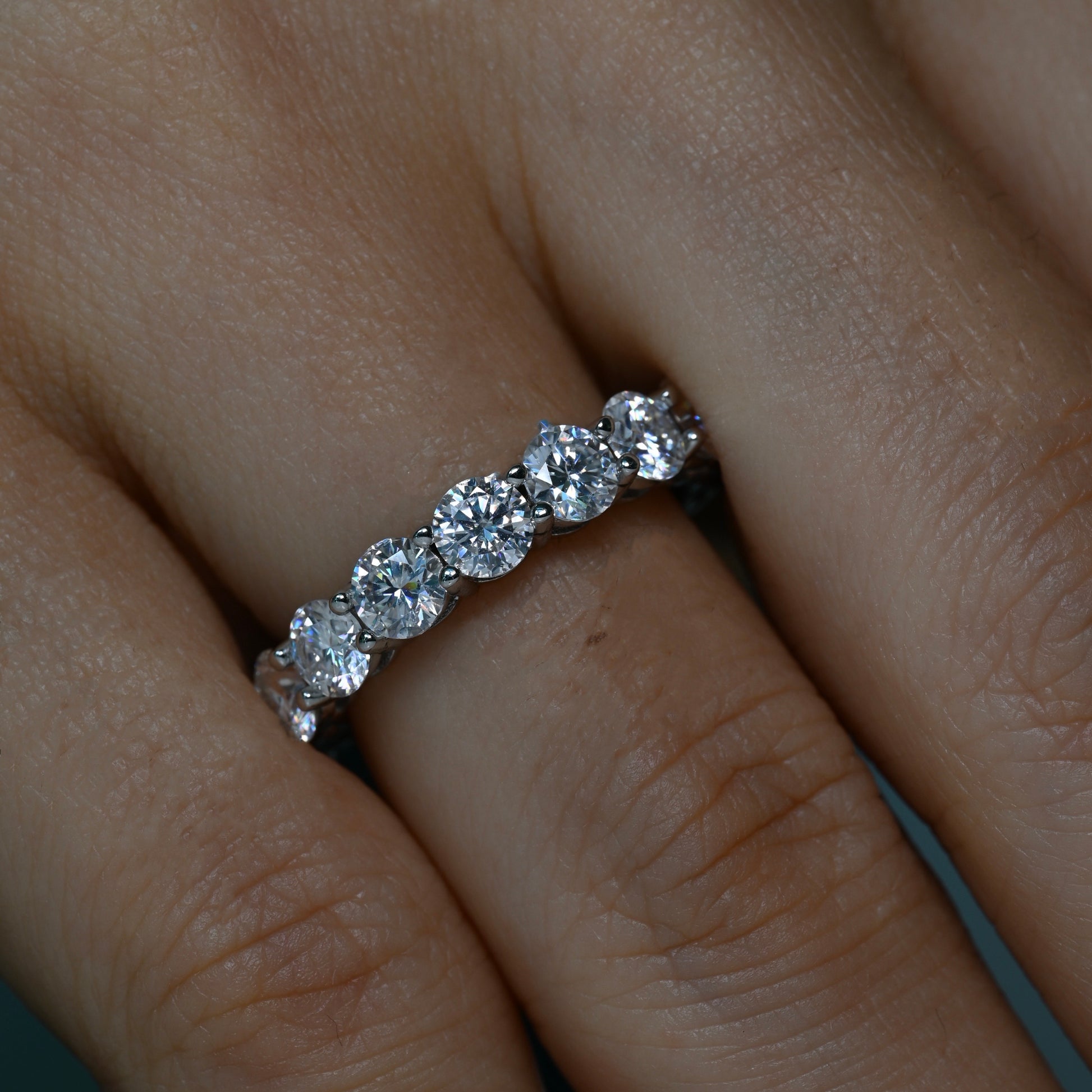 VIDA 0.3 ct (4 mm) Full-Stone Moissanite Band in Sterling Silver