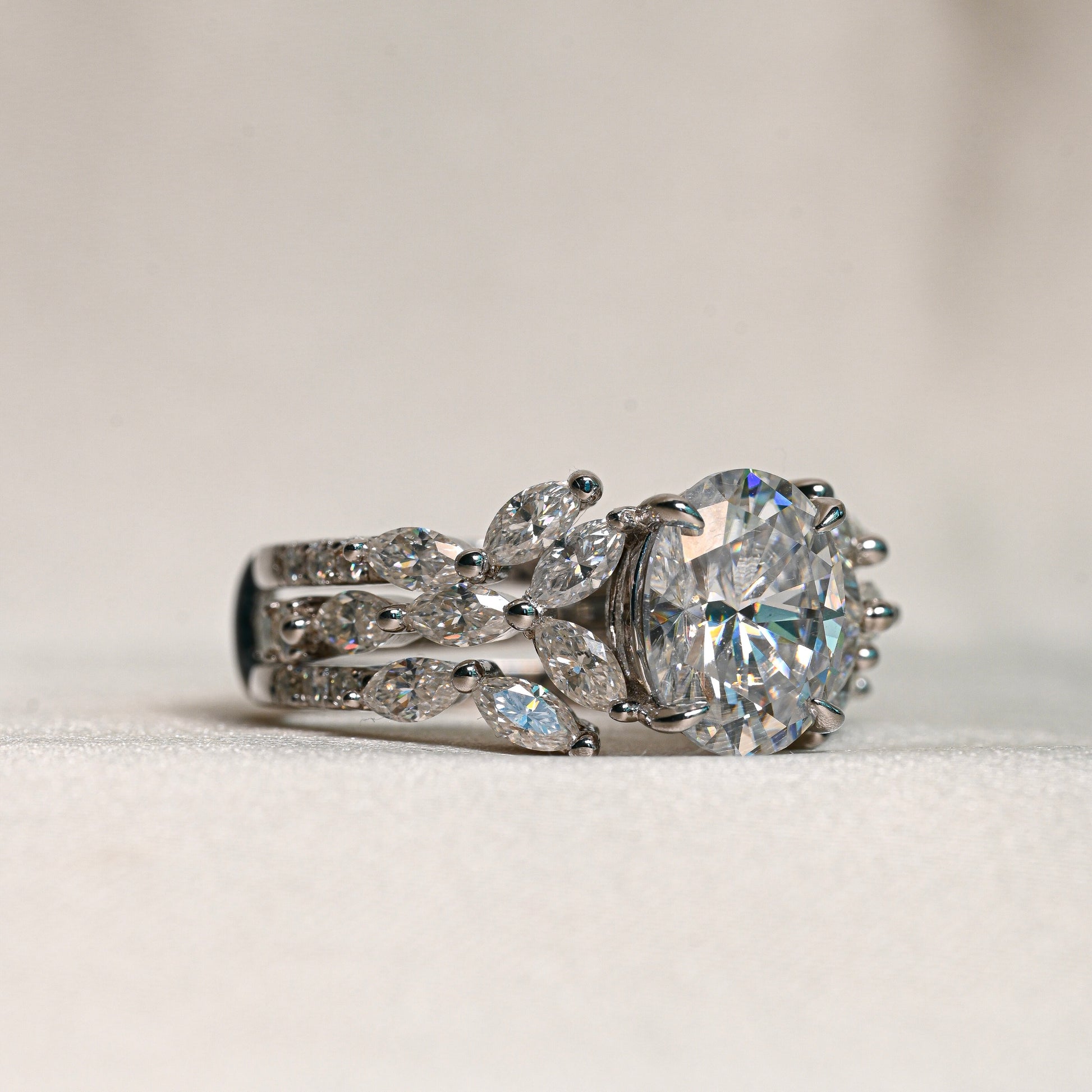 LUCKY 2 Carat Oval Moissanite Ring Set in Sterling Silver