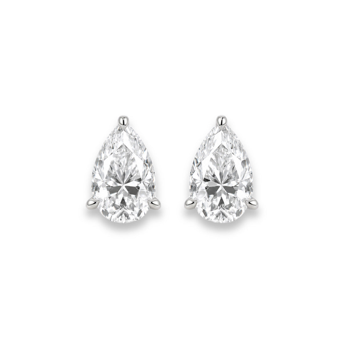 MONA Pear Cut Moissanite Stud Earrings – 0.5 Carat Each