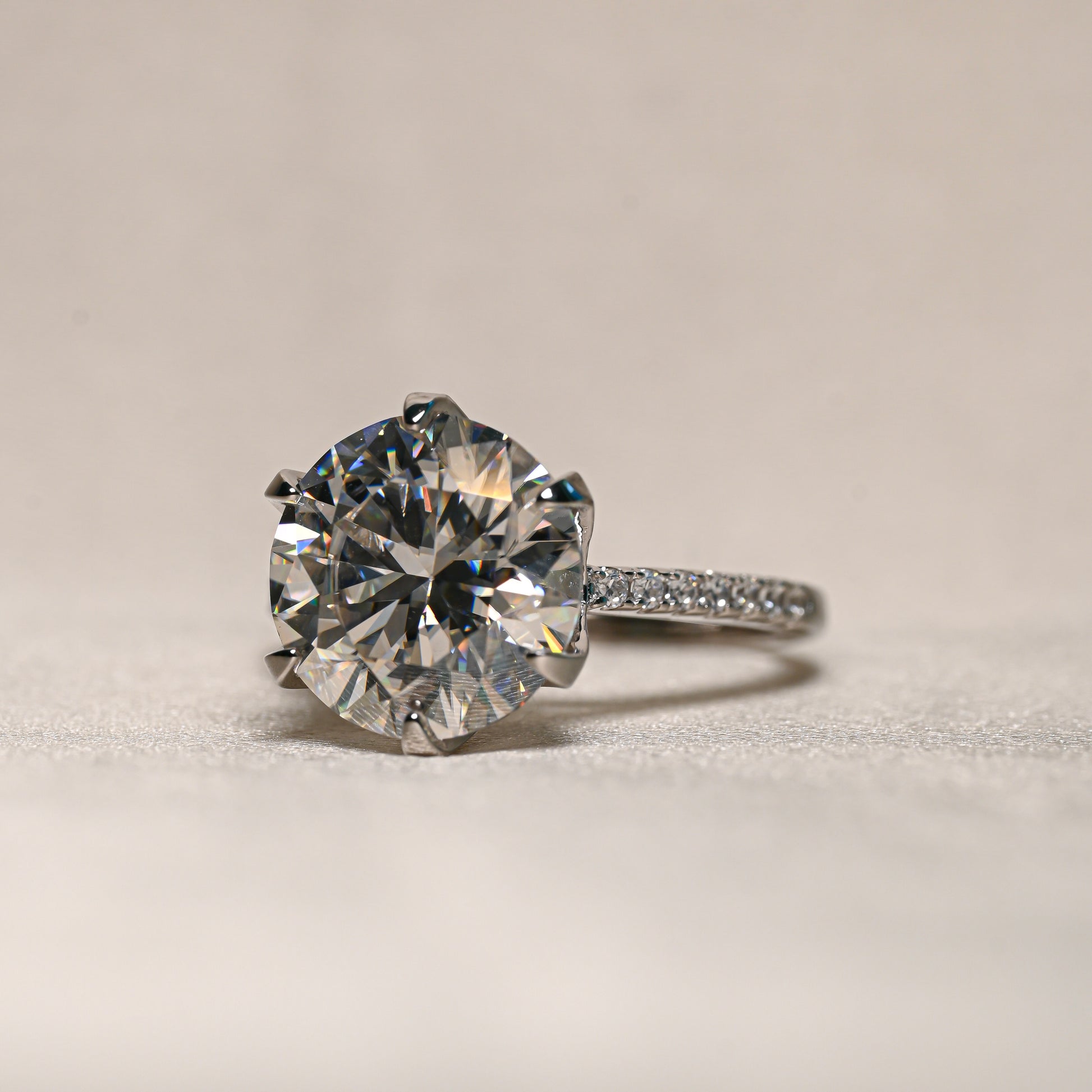 ANGELICA 5 Carat Round Brilliant Moissanite Ring in Sterling Silver