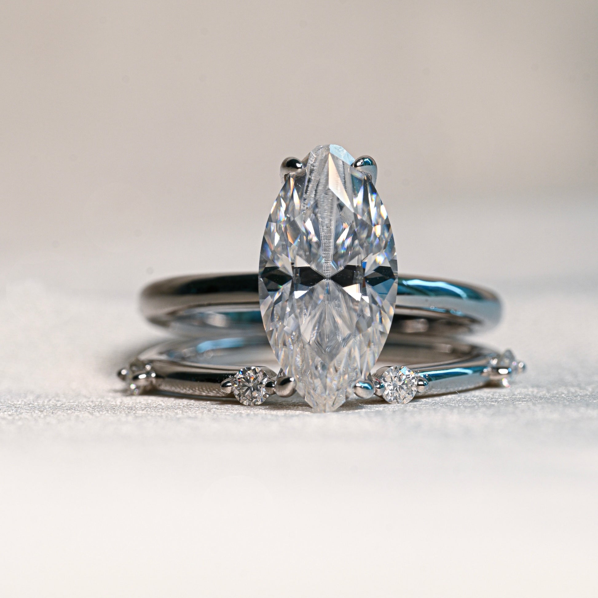 MARIA 3 Carat Marquise Cut Moissanite Ring set in Sterling Silver