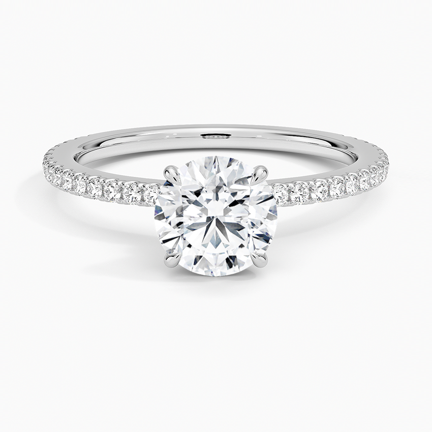 LEENA 1 Carat Round Brilliant Moissanite Ring in Sterling Silver