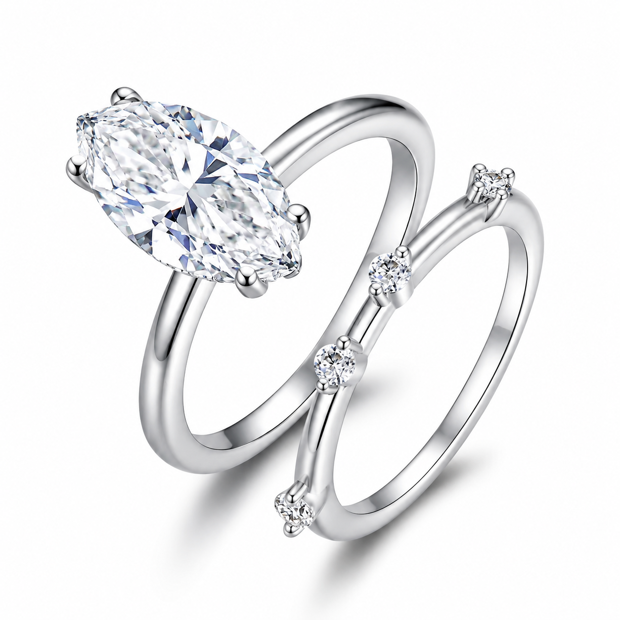 MARIA 3 Carat Marquise Cut Moissanite Ring set in Sterling Silver