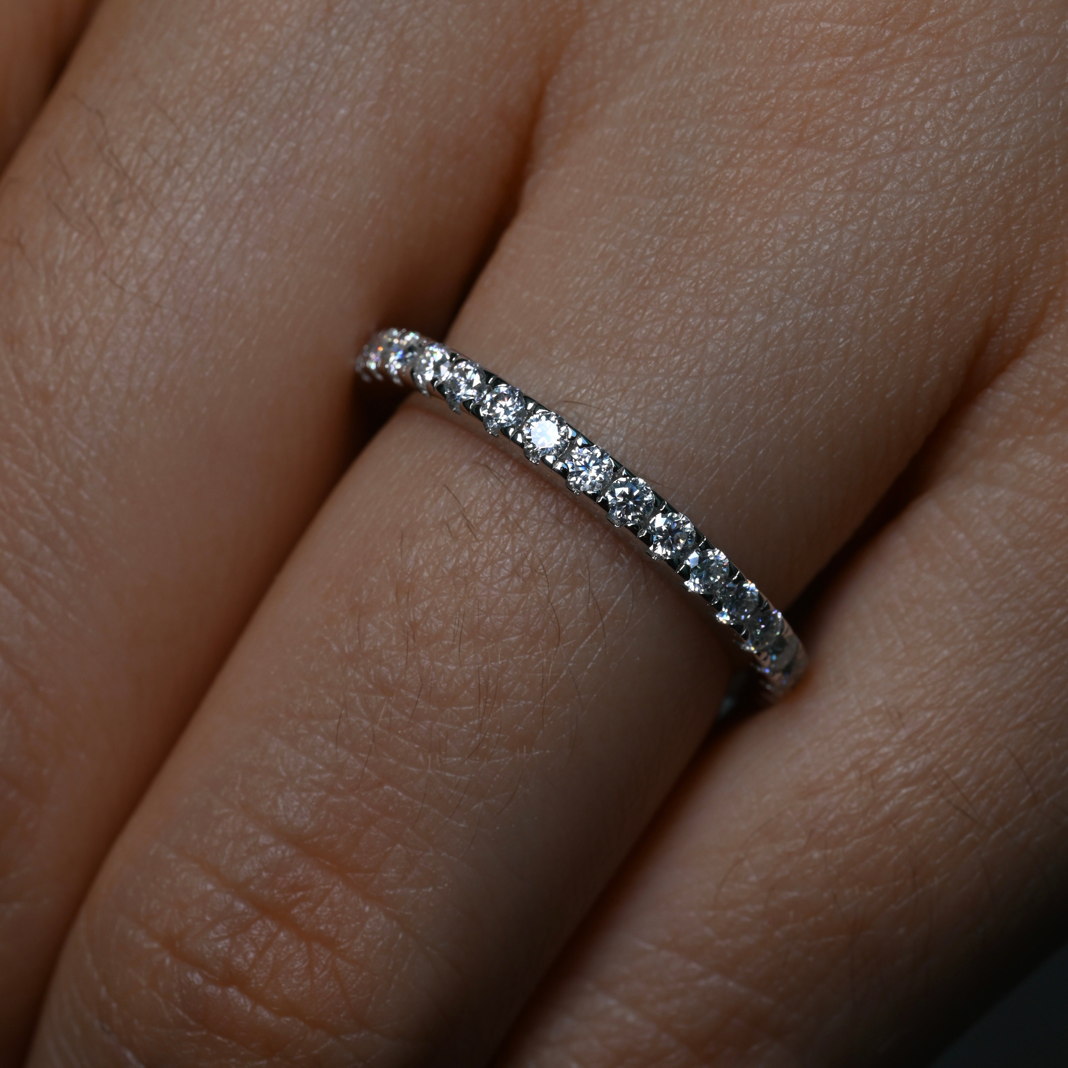 HALEY 0.015 ct (1.5 mm) Full-Stone Moissanite Band in Sterling Silver