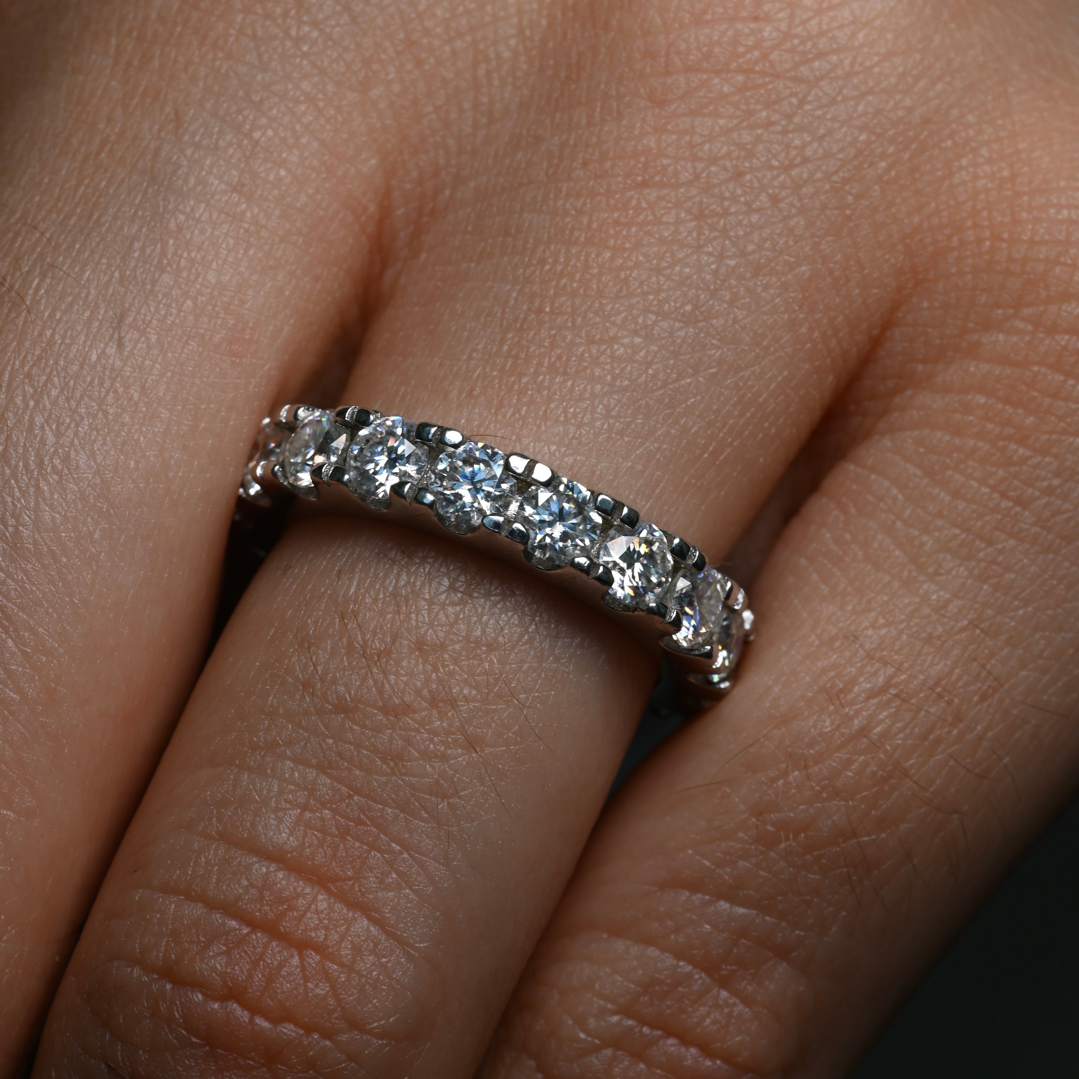 MARGOT 0.17 ct (3.5 mm) Full Eternity Moissanite Band in Sterling Silver