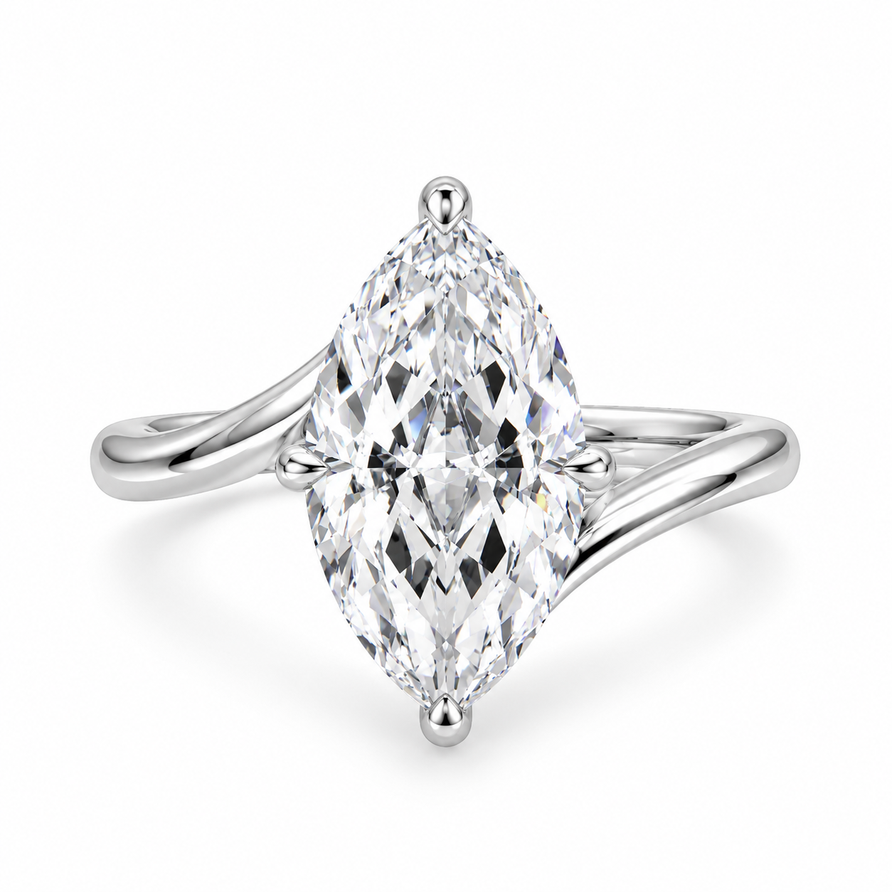 GEMMA 3 Carat Marquise-Cut Moissanite Ring in Sterling Silver
