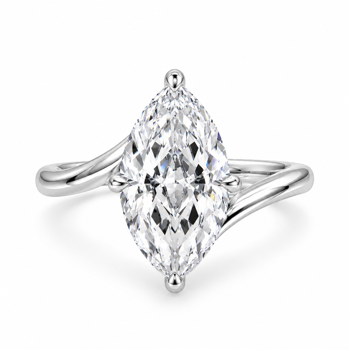 GEMMA 3 Carat Marquise-Cut Moissanite Ring in Sterling Silver