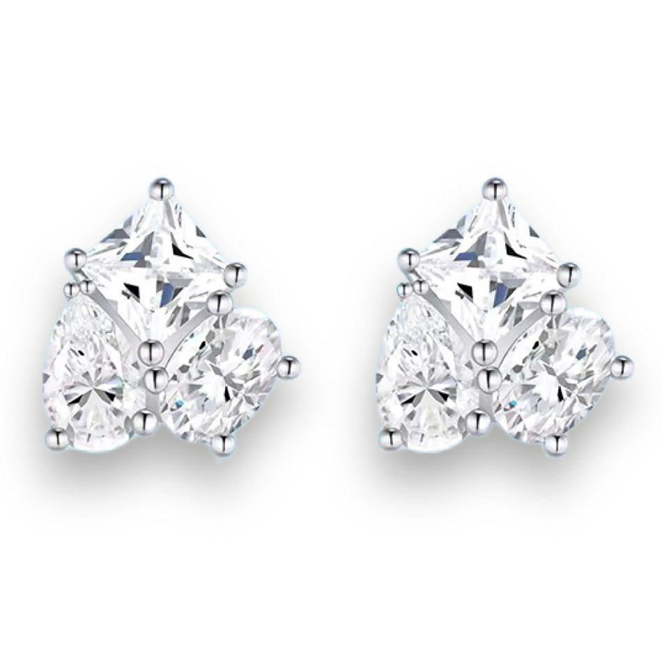 LAVINIA Moissanite Earrings - Oval cut, Princess cut & Pear cut