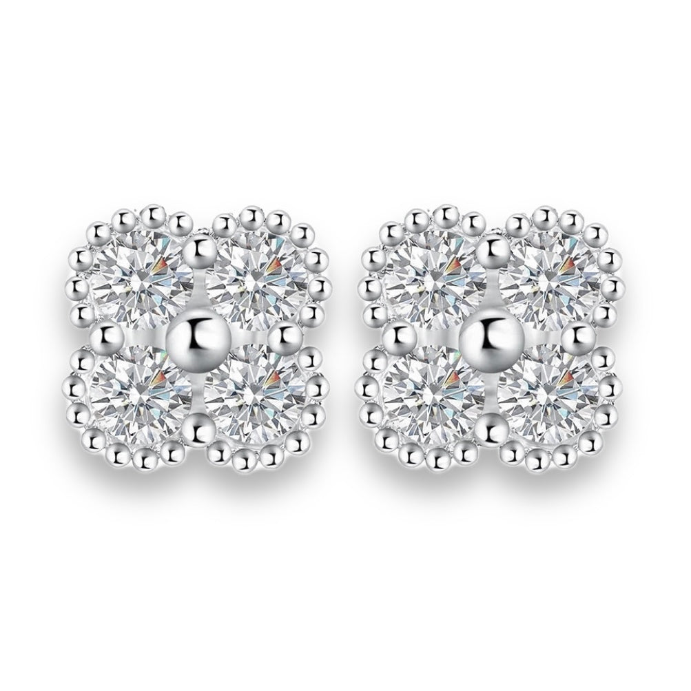VICKY Round Cut Moissanite Stud Earrings – 0.3 Carat Each (4mm)