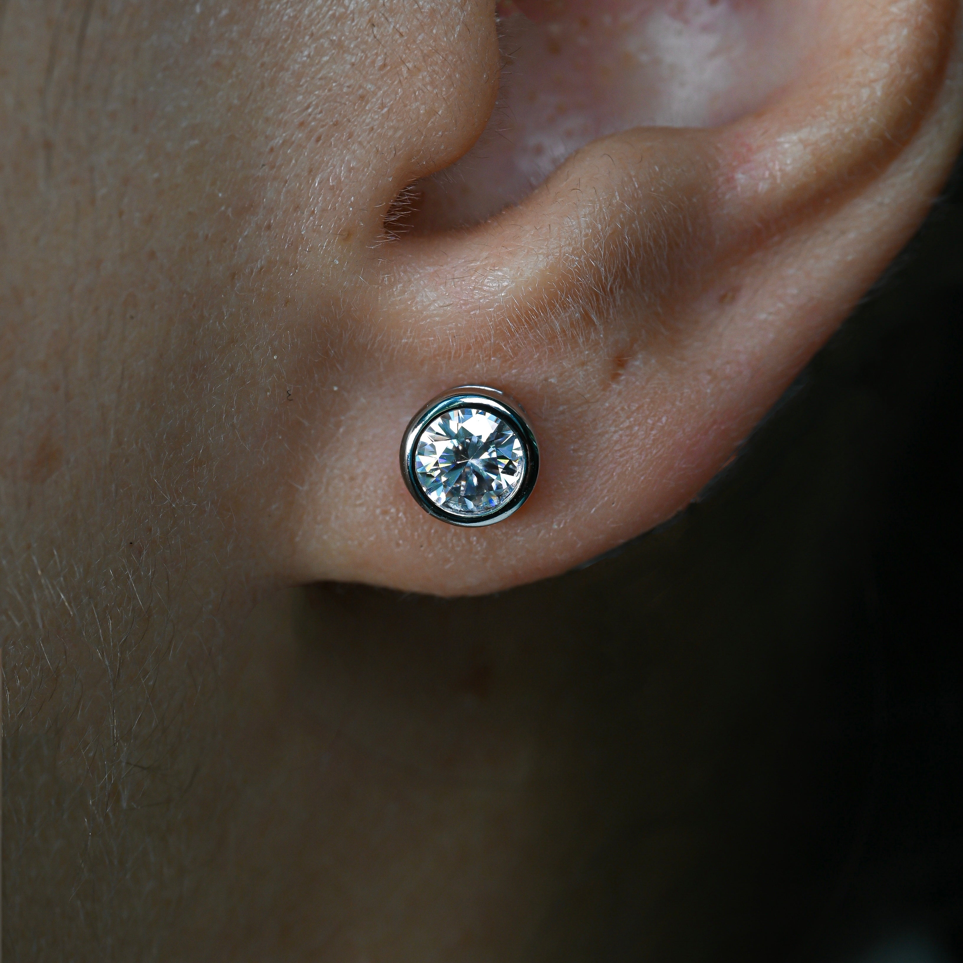 ISLA Round Cut Moissanite Stud Earrings – 0.5 Carat Each (5mm)