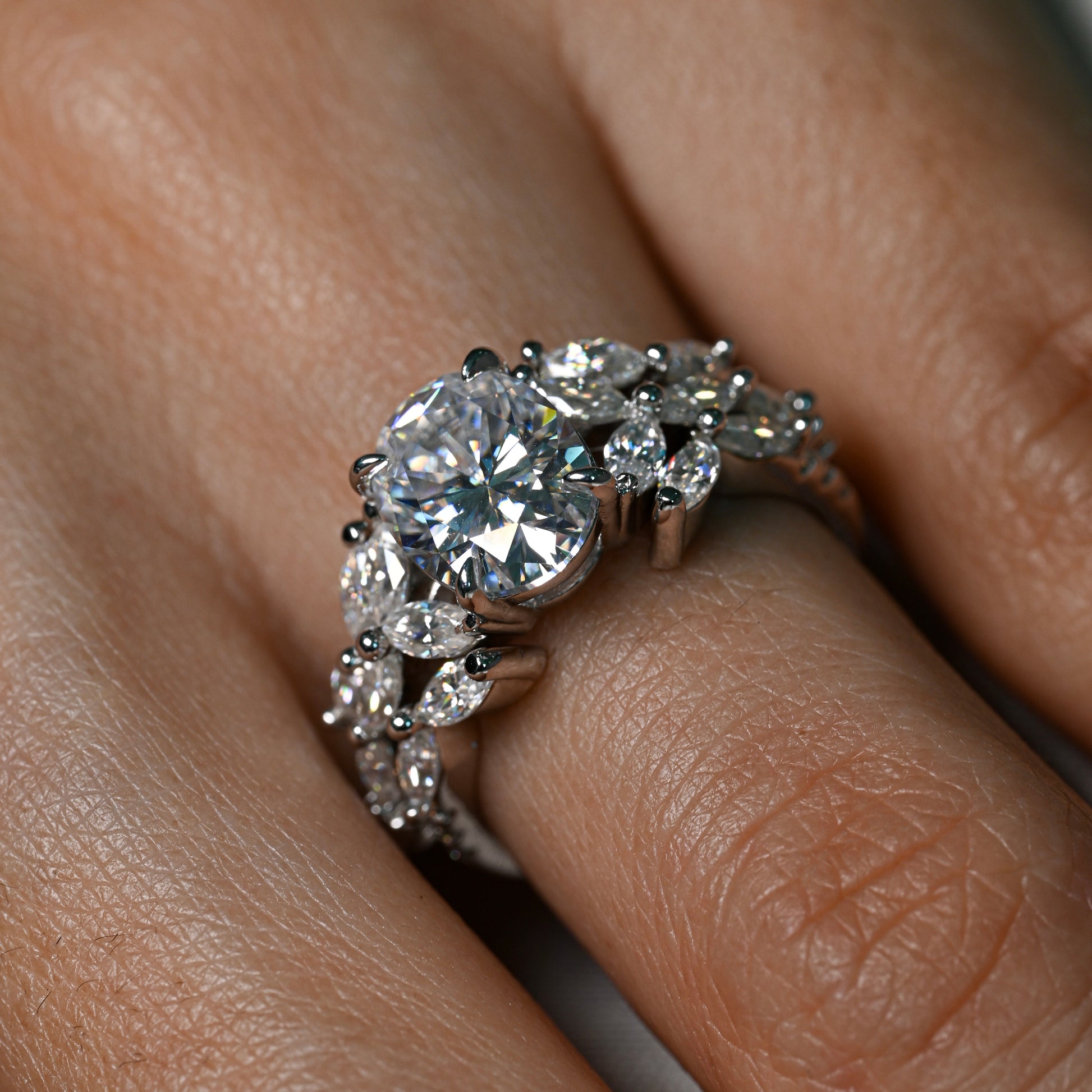 LUCKY 2 Carat Oval Moissanite Ring Set in Sterling Silver