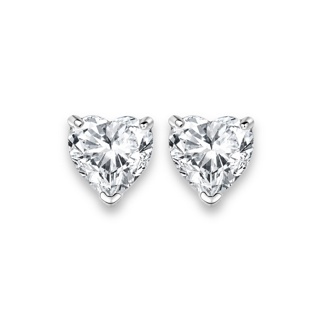 JADE Heart Cut Moissanite Stud Earrings – 0.5 Carat Each (5mm)