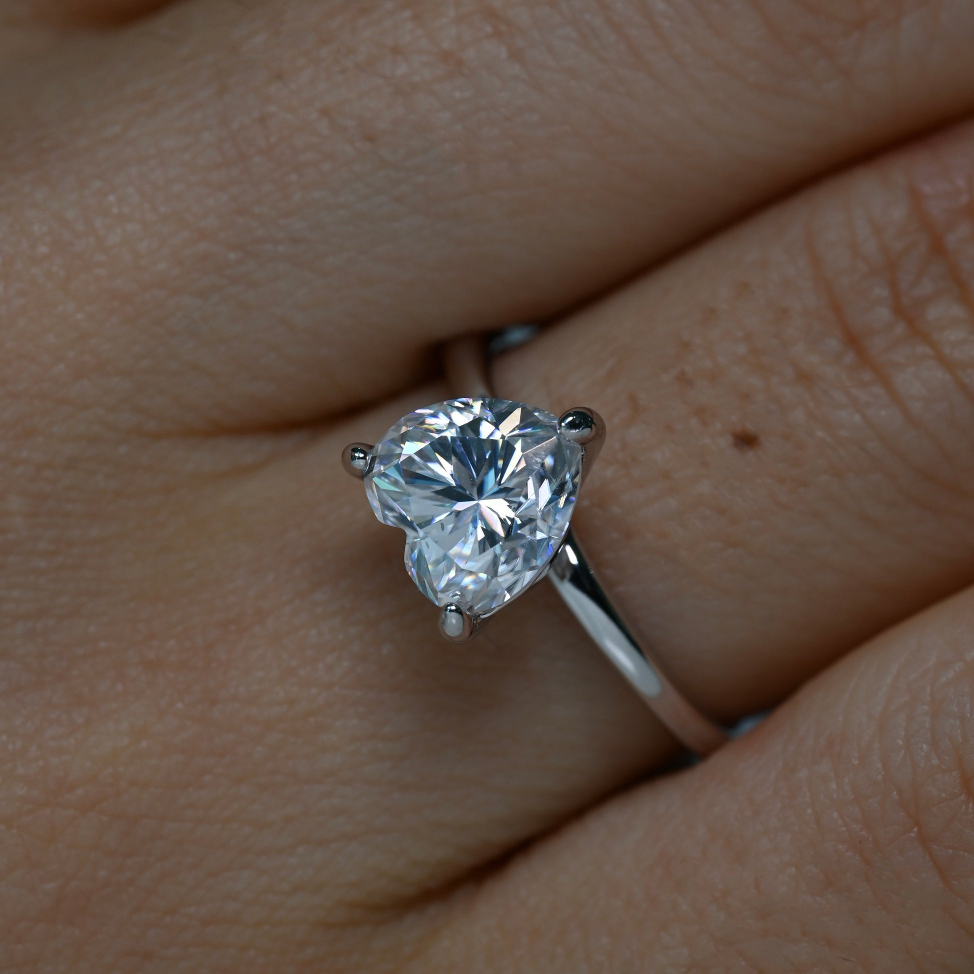 HEART 2 Carat Heart-cut Moissanite Ring in Sterling Silver