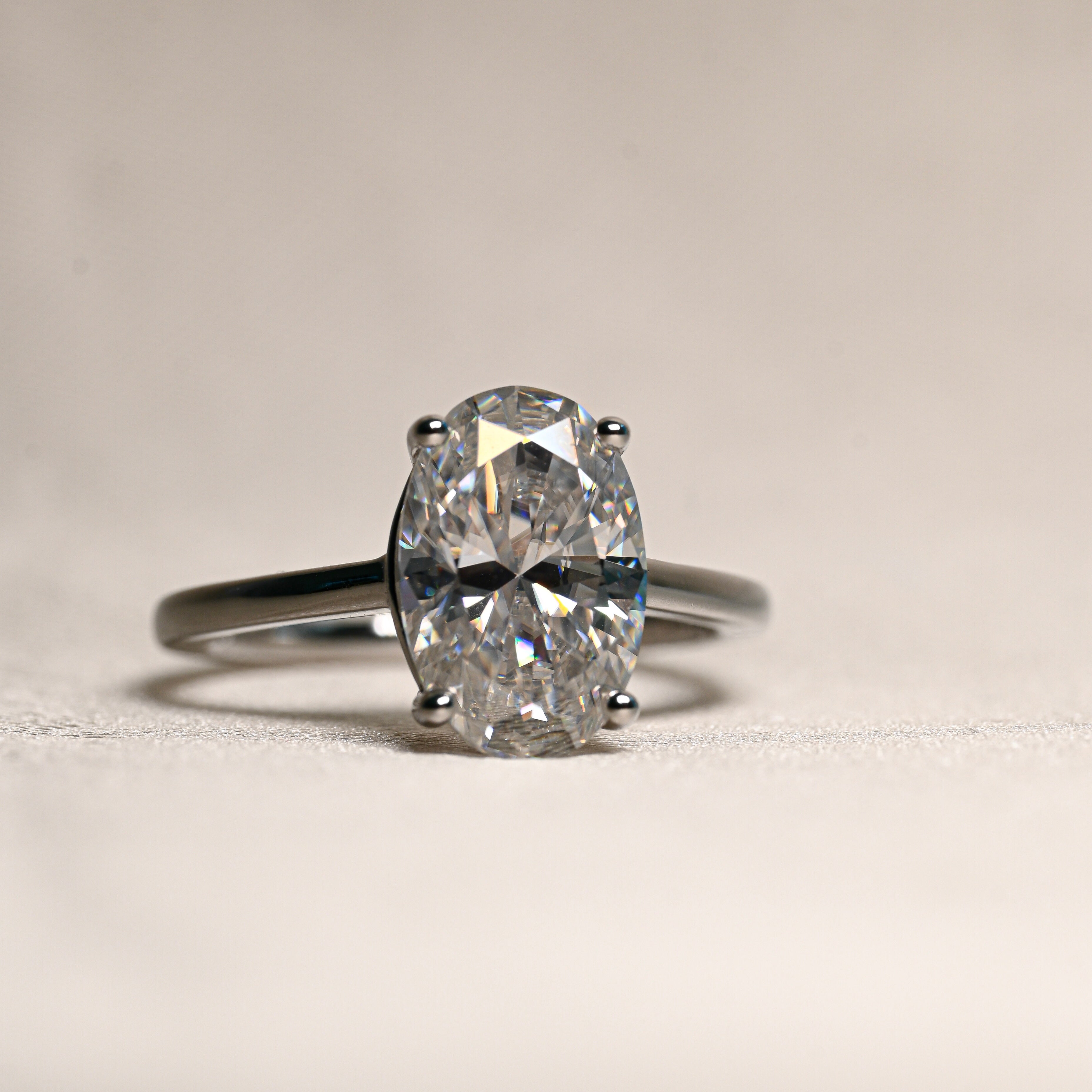 MARIBEL 4.5 Carat Oval-Cut Moissanite Ring in Sterling Silver