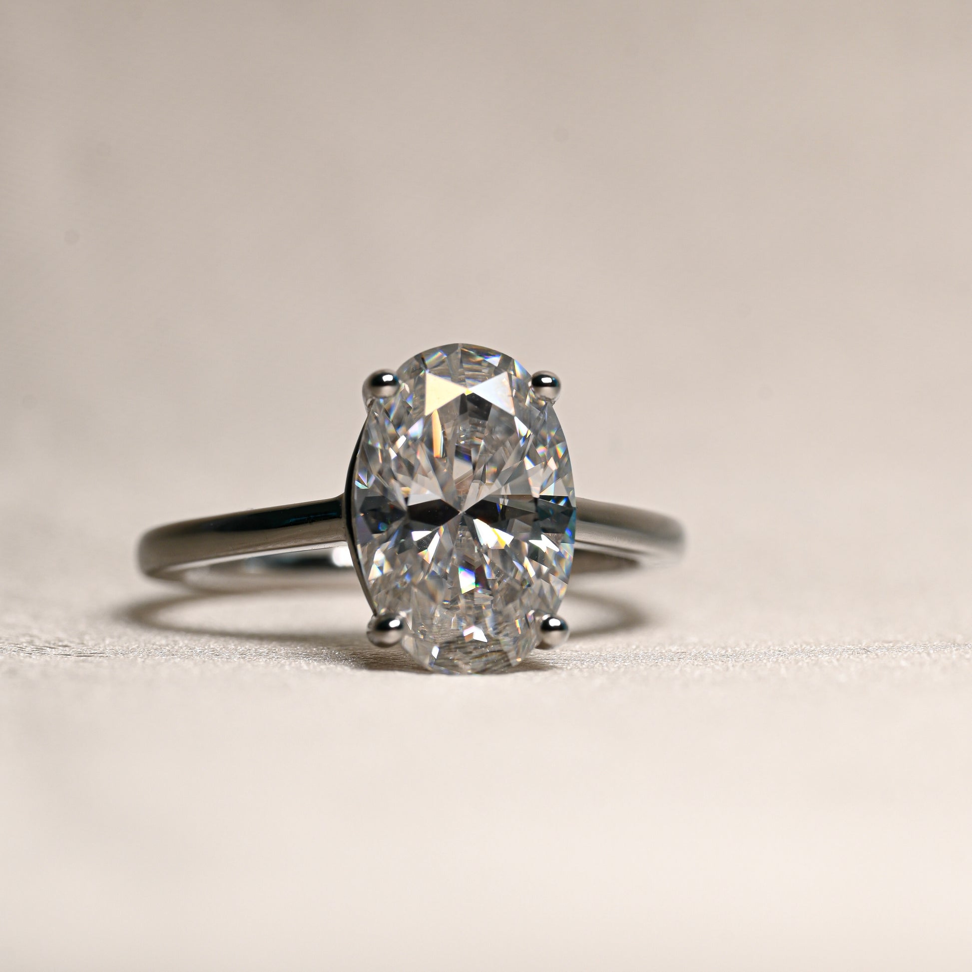 MARIBEL 4.5 Carat Oval-Cut Moissanite Ring in Sterling Silver