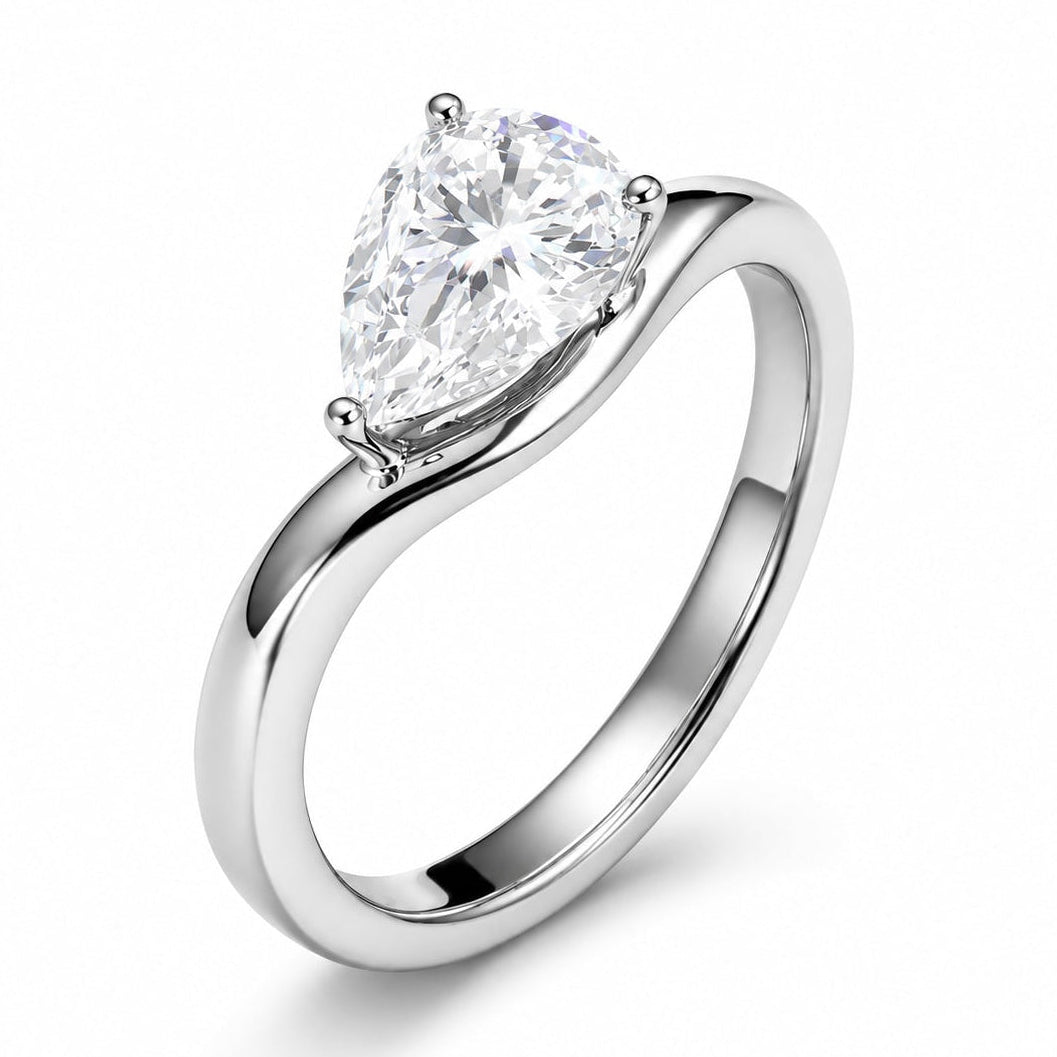 VIVIANA 2 Carat Pear-Cut Moissanite Ring in Sterling Silver