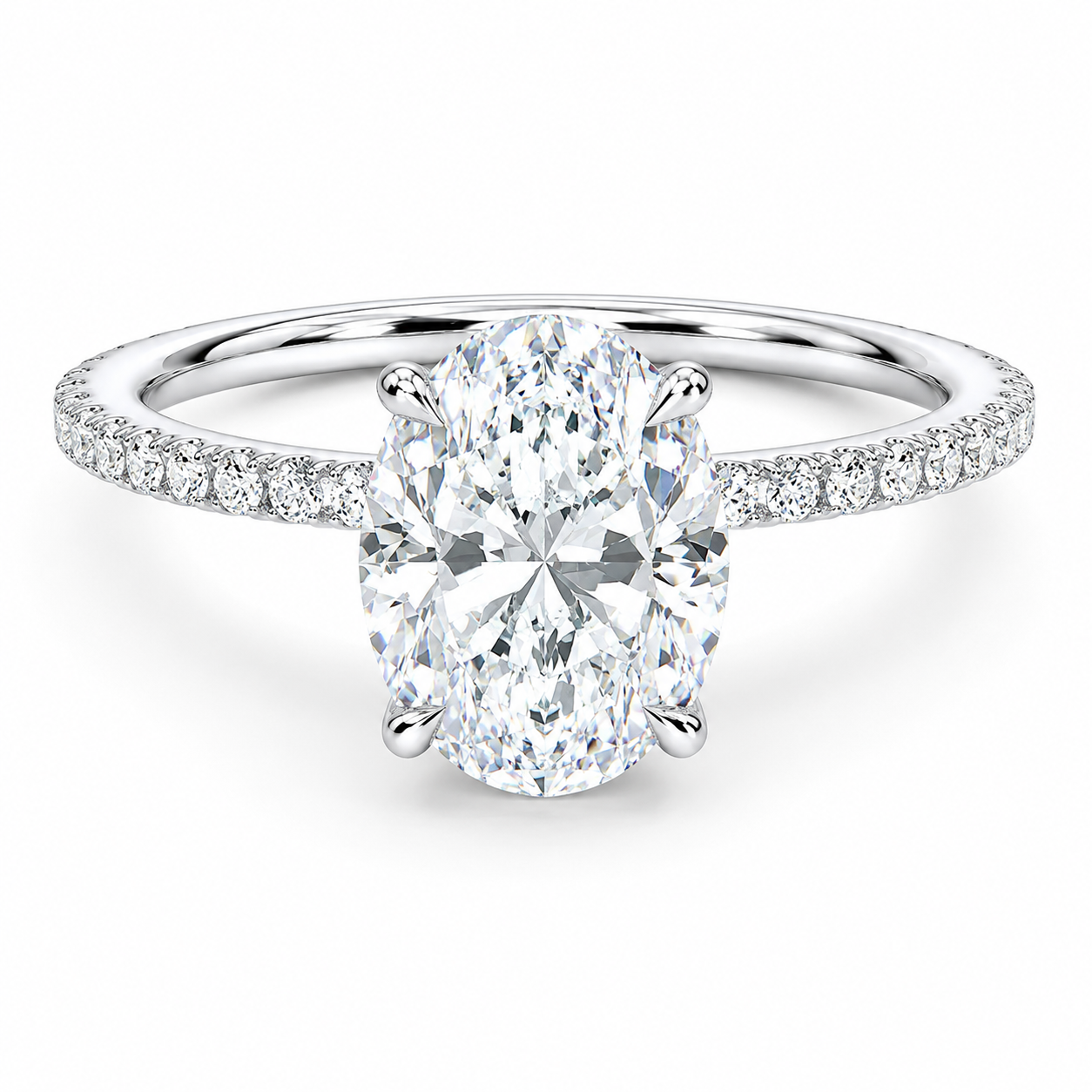 AIDA 2 Carat Oval-Cut Moissanite Ring in Sterling Silver