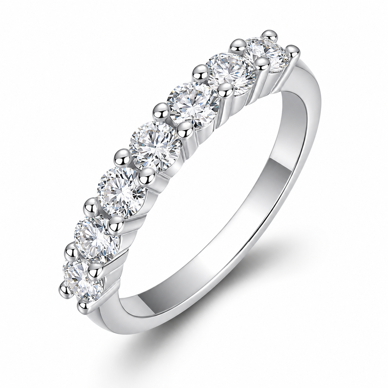 ZEINA 0.3 ct (4 mm) Moissanite Band in Sterling Silver
