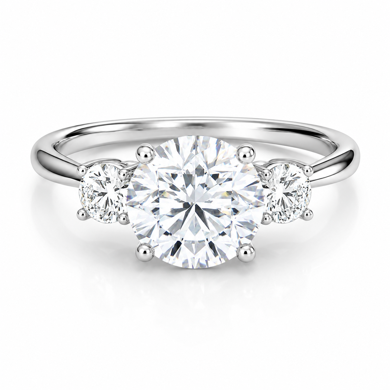 LIVIA 2 Carat Round Brilliant Moissanite Ring in Sterling Silver