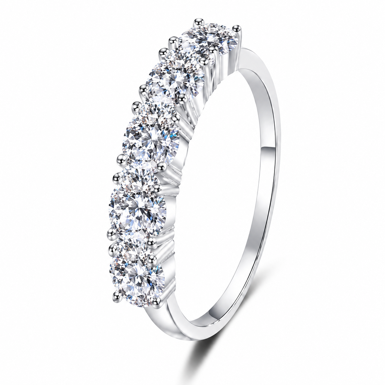 BELLA 0.5 ct (5 mm) Round-Cut Moissanite Ring in Sterling Silver