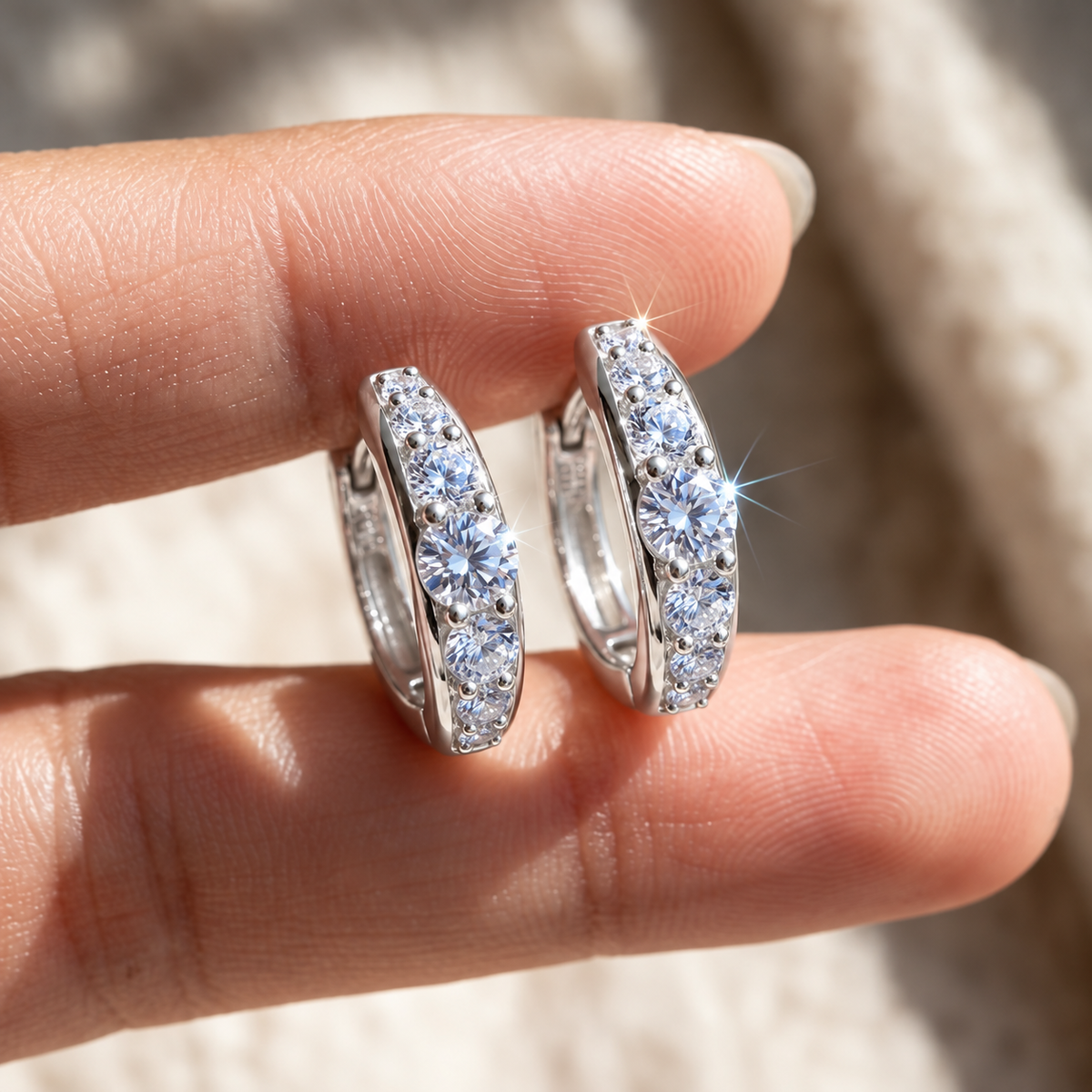 NELIA 0.2ct Round Cut Moissanite Stud Earrings in Sterling Silver