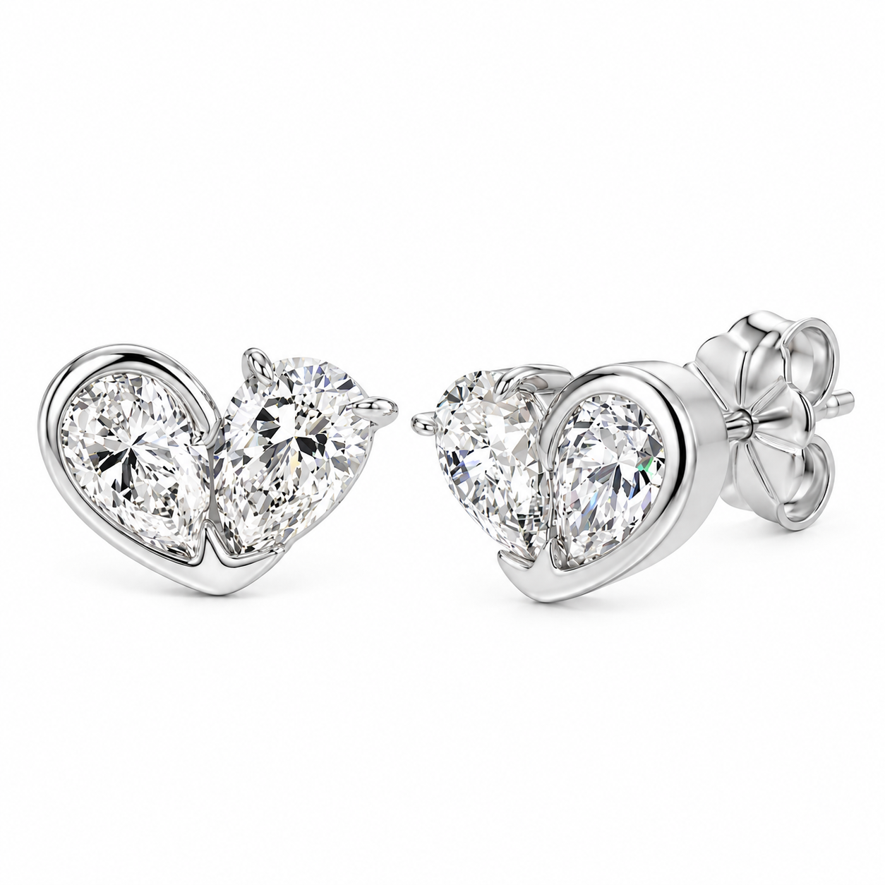 SOPHIE Pear Cut Moissanite Stud Earrings – 0.5 Carat Each