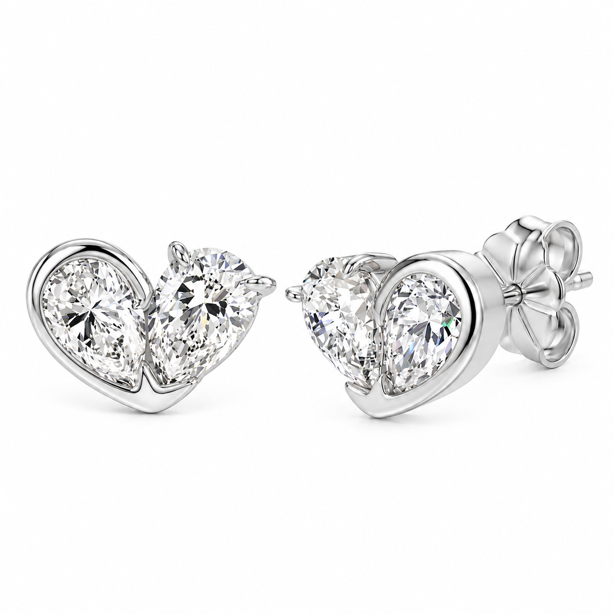 SOPHIE Pear Cut Moissanite Stud Earrings – 0.5 Carat Each