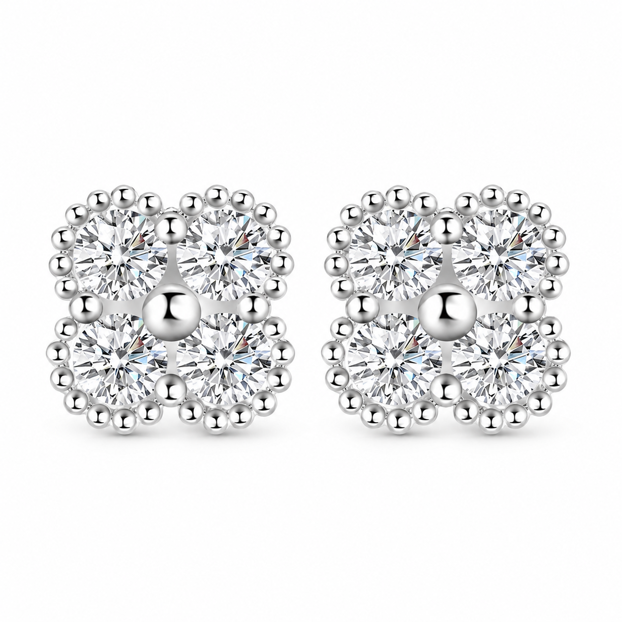 VICKY Round Cut Moissanite Stud Earrings – 0.3 Carat Each (4mm)