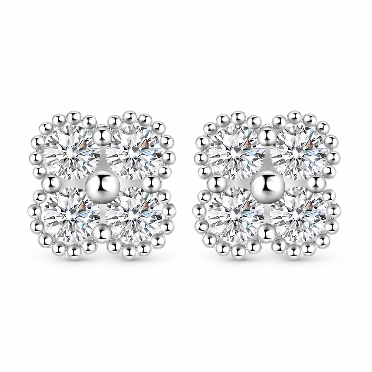 VICKY Round Cut Moissanite Stud Earrings – 0.3 Carat Each (4mm)