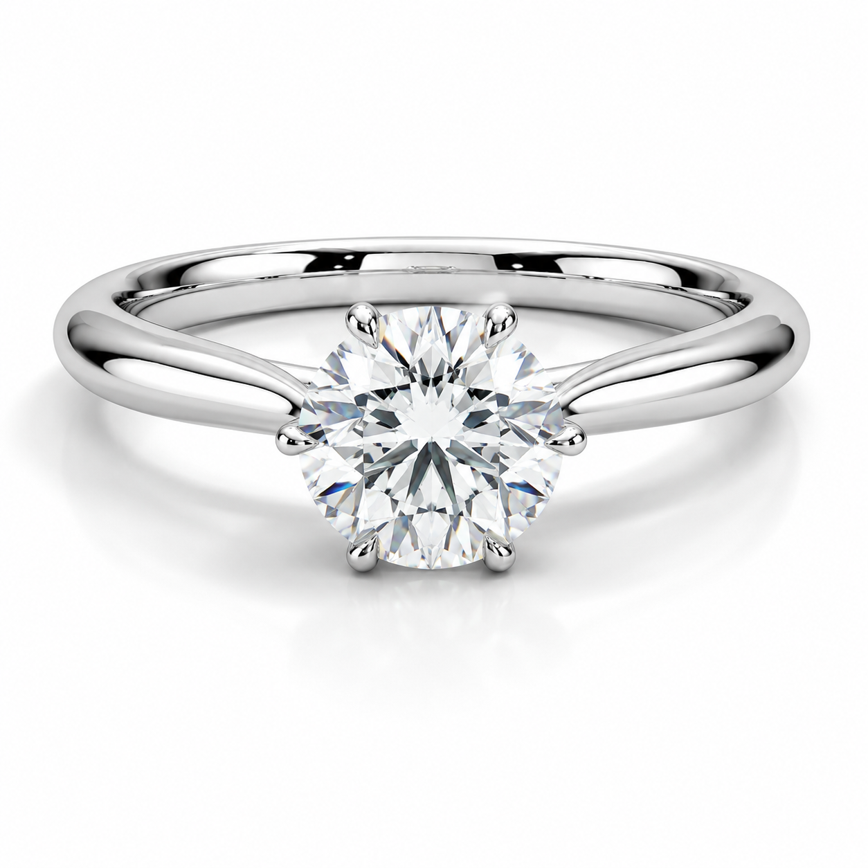 ZOE 1 Carat Round Brilliant Moissanite Ring in Sterling Silver