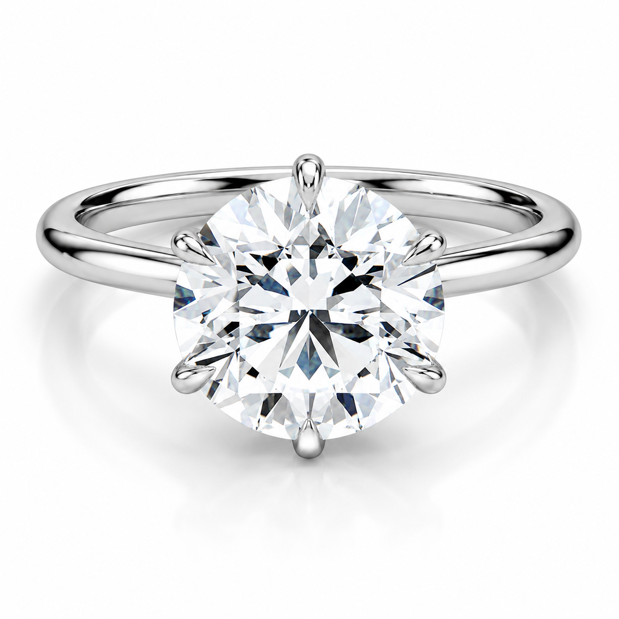 ELODIE 3 Carat Round Brilliant Moissanite Ring in Sterling Silver