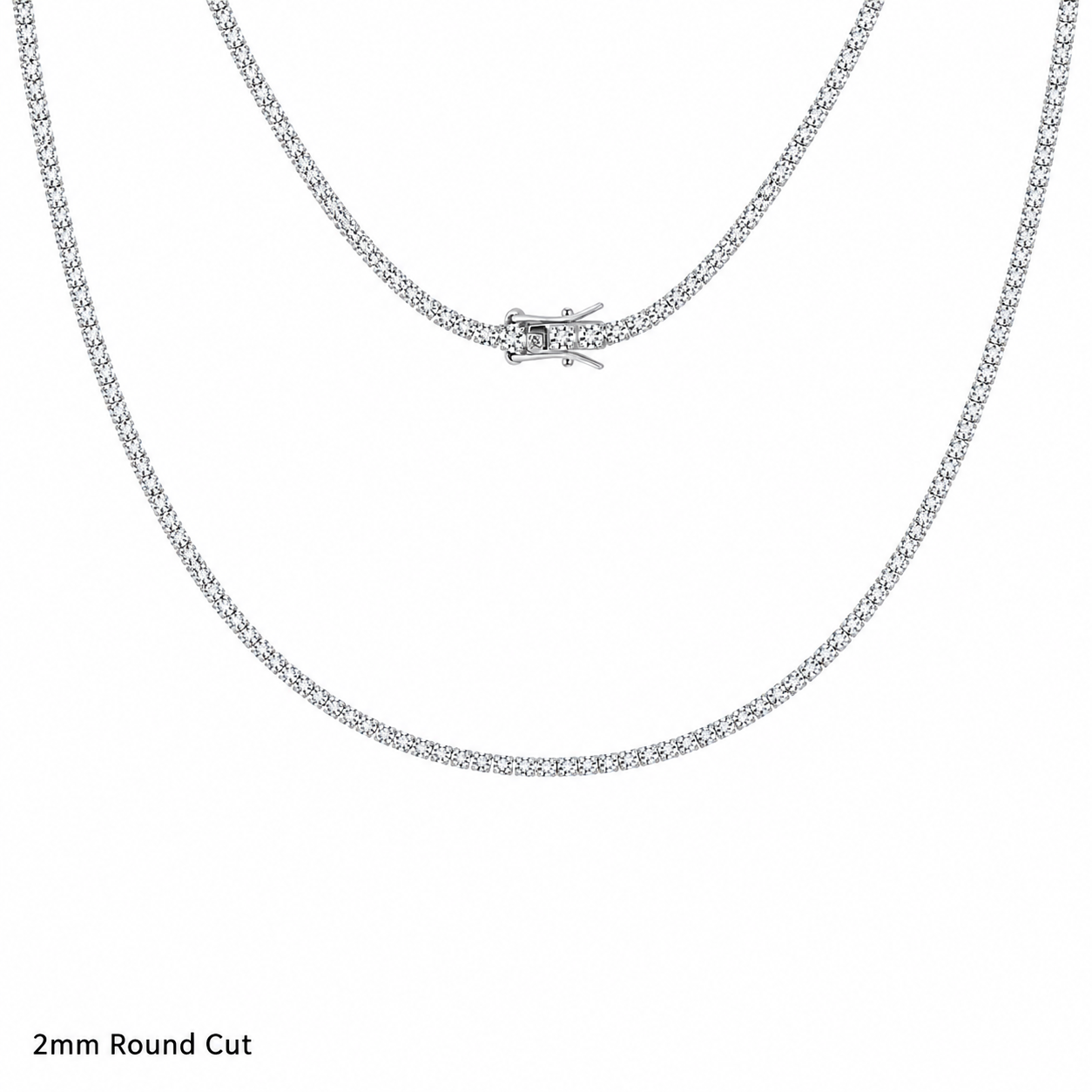 RASHIDA Moissanite Necklace 0.03ct - 2mm width | Moissanite | Sterling Silver