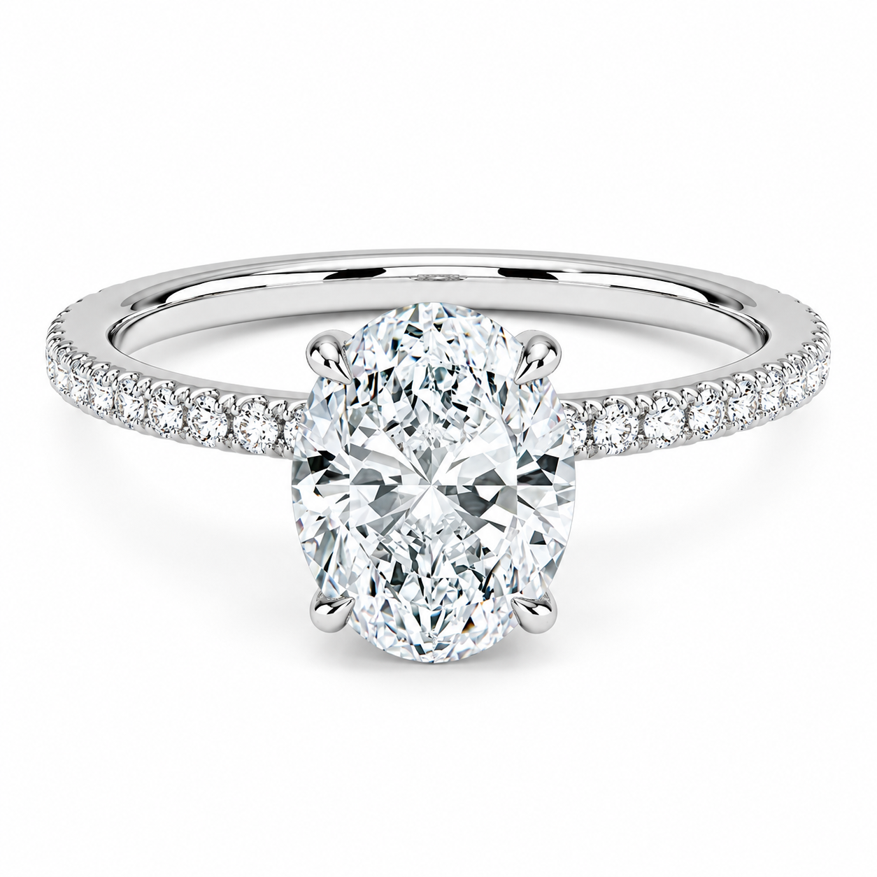 KHALIDA 1 Carat Oval-Cut Moissanite Ring in Sterling Silver