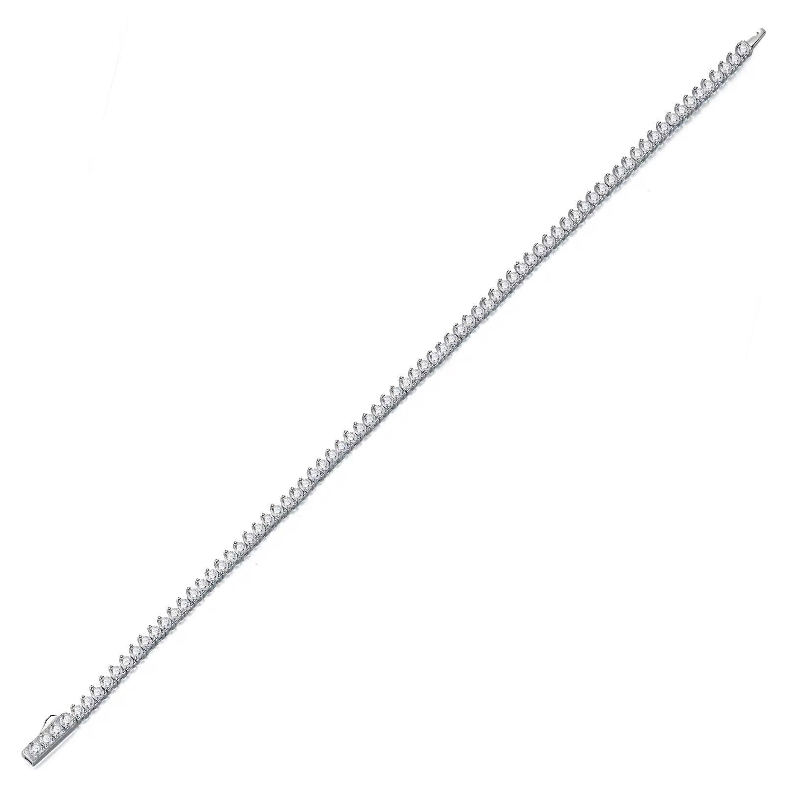 PRIYANKA 0.03 Carat Moissanite Bracelet (2mm) – 6.5 Inches | Sterling Silver Bracelet