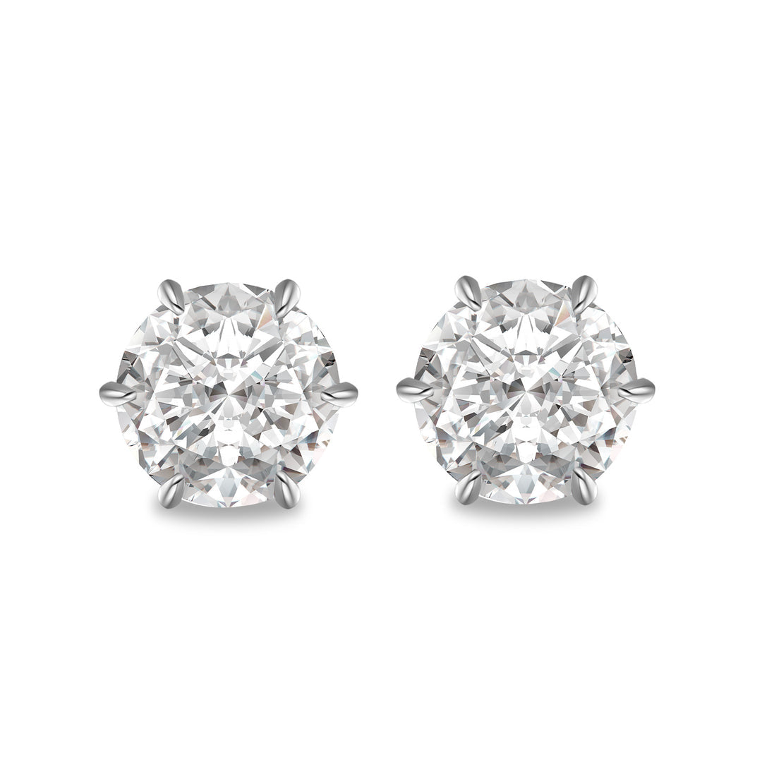 EVE Moissanite Earrings 2ct - Round Shape | Moissanite