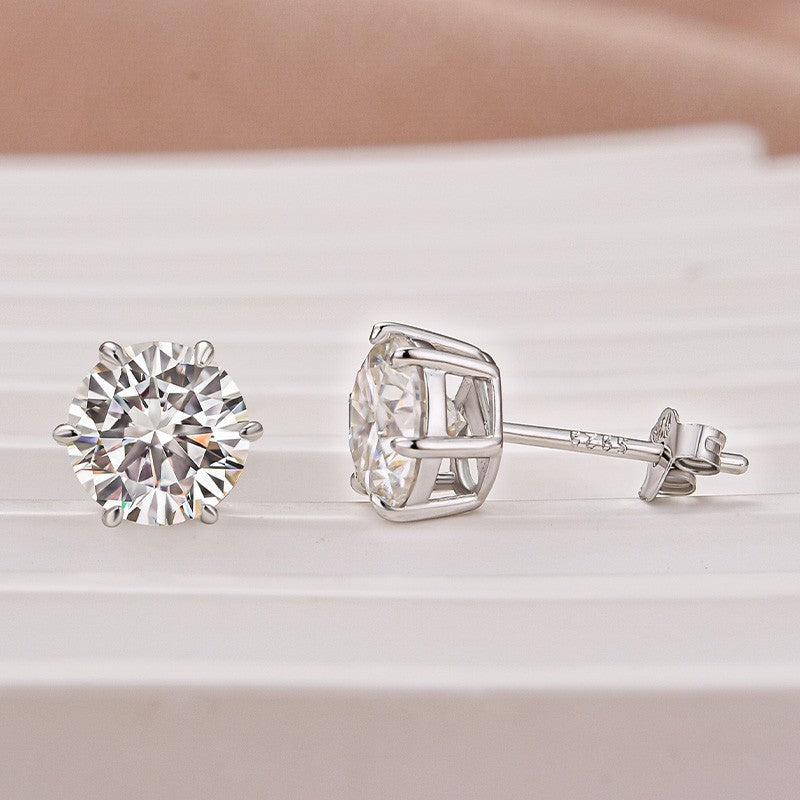 SARAH Moissanite Earrings 5ct - Round Shape | Moissanite