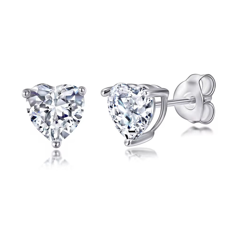 CINDY Moissanite Earrings 2ct - Heart Shape | Moissanite