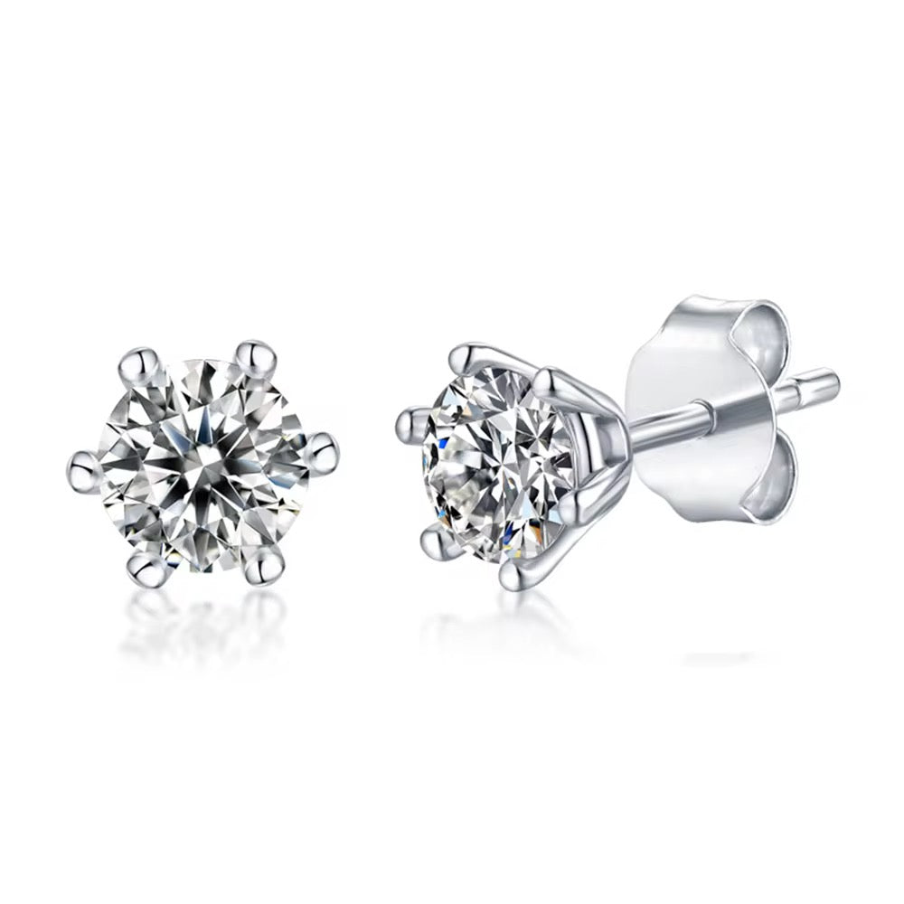 SORAYA Moissanite Earrings 1ct - Round Shpe | Moissanite
